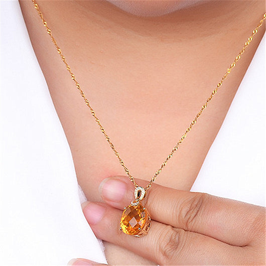 Colgante de Citrino Natural de 8 Quilates en Oro de 18K, Diseño Ovalado Minimalista - Image 10