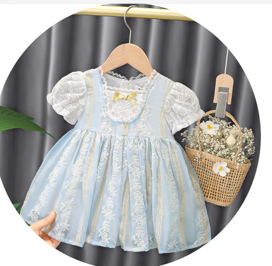 Vestido Infantil de Verano Estilo Princesa Coreano - Cuello Redondo Transpirable - Image 7