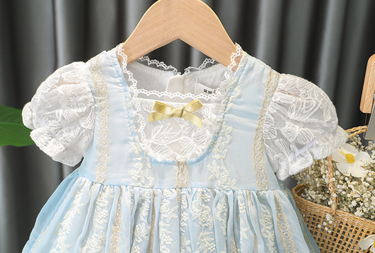 Vestido Infantil de Verano Estilo Princesa Coreano - Cuello Redondo Transpirable - Image 9