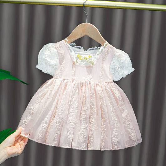 Vestido Infantil de Verano Estilo Princesa Coreano - Cuello Redondo Transpirable - Image 3