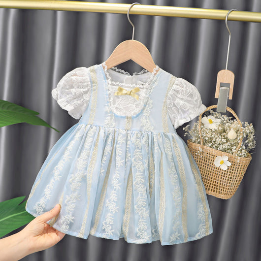 Vestido Infantil de Verano Estilo Princesa Coreano - Cuello Redondo Transpirable - Image 4
