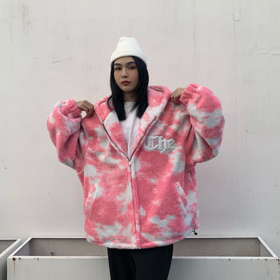 Chaqueta Acolchada Hip-Hop Unisex con Forro de Borrego - Diseño Oversized para Parejas