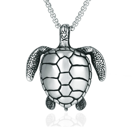 Collar Tortuga Marina de Acero Inoxidable para Hombre - Dije Titanio Resistente