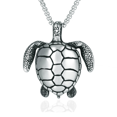 Collar Tortuga Marina de Acero Inoxidable para Hombre - Dije Titanio Resistente