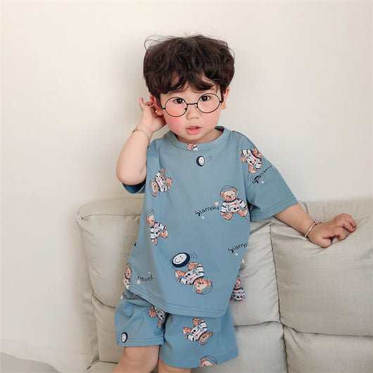 Conjunto de Pijama Fresco de Manga Corta para Bebés y Niños