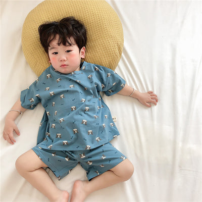 Conjunto de Pijama Fresco de Manga Corta para Bebés y Niños - Image 4
