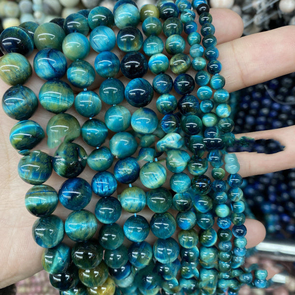 Cuentas de Ojo de Tigre Naturales para Joyería DIY - Venta al Por Mayor