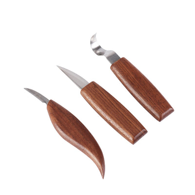 Juego de 5 Cuchillos de Talla en Madera con Mango de Nogal Negro - Image 2