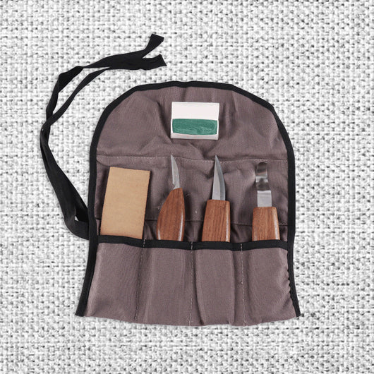 Juego de 5 Cuchillos de Talla en Madera con Mango de Nogal Negro - Image 5