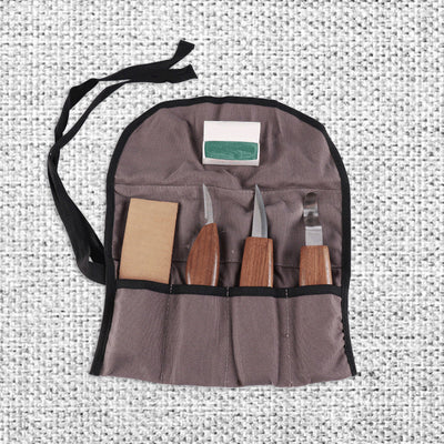 Juego de 5 Cuchillos de Talla en Madera con Mango de Nogal Negro - Image 4
