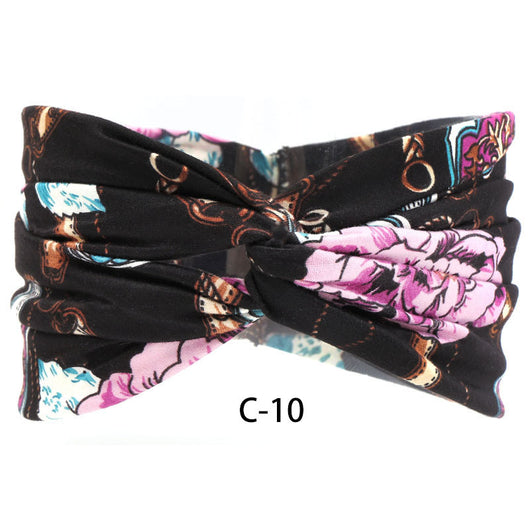 Vincha Ancha de Algodón Estampada para Mujer - Image 10