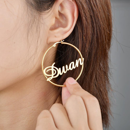 Aretes de Aro Personalizados en Acero Inoxidable con Iniciales - Image 11