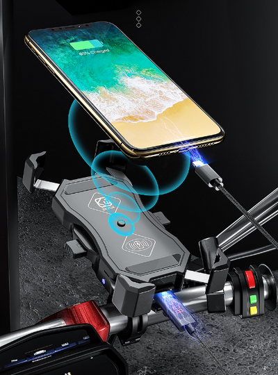 Cargador Rápido QC3.0 15W para Moto con Soporte de Teléfono - Image 10