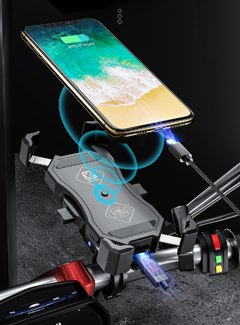 Cargador Rápido QC3.0 15W para Moto con Soporte de Teléfono - Image 10