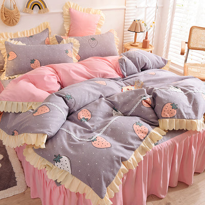 Juego de Cama Princesa con Encaje y Corazones - Funda Nórdica Romántica - Image 4