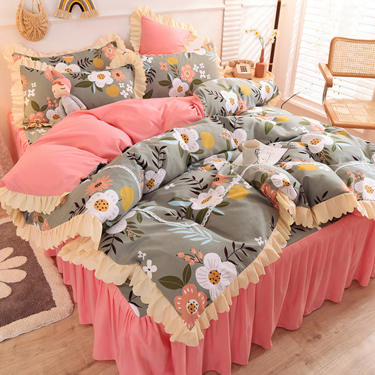 Juego de Cama Princesa con Encaje y Corazones - Funda Nórdica Romántica - Image 5