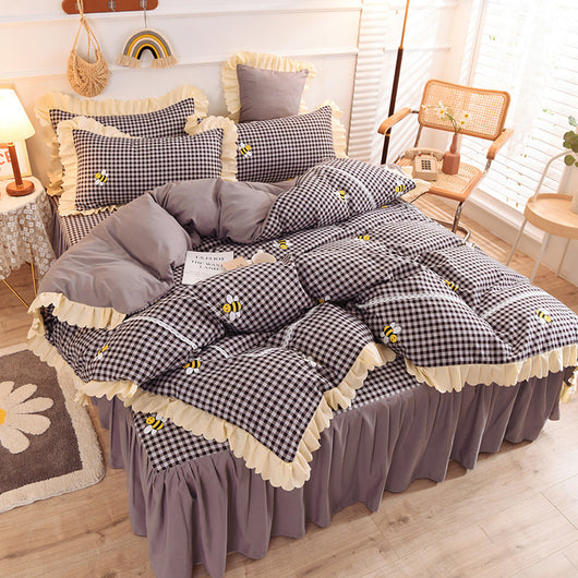Juego de Cama Princesa con Encaje y Corazones - Funda Nórdica Romántica - Image 3