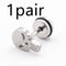Skull Head Men's Titanium Steel Hypoallergenic Stud Earrings Steelcolor 1pair