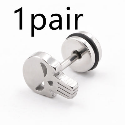 Aretes de Calavera en Acero Titanio Hipoalergénico para Hombre - Image 8