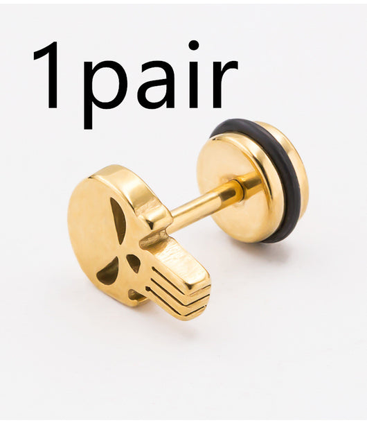 Aretes de Calavera en Acero Titanio Hipoalergénico para Hombre - Image 7