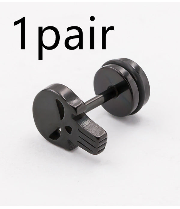 Aretes de Calavera en Acero Titanio Hipoalergénico para Hombre - Image 6