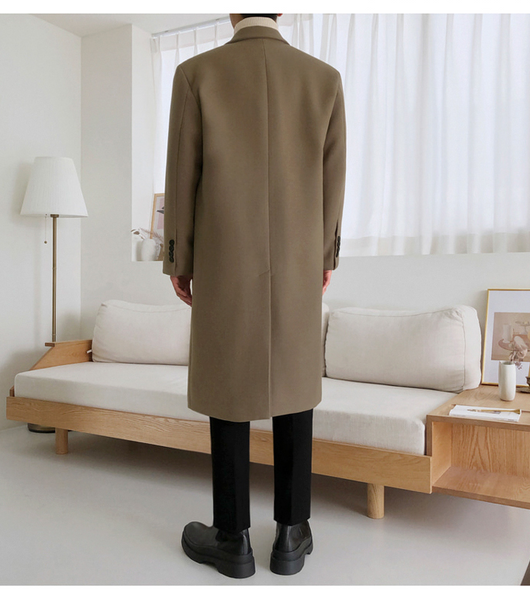 Abrigo de Lana Hombre Estilo Británico Moda Coreana Invierno Corte Medio - Image 12