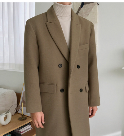 Abrigo de Lana Hombre Estilo Británico Moda Coreana Invierno Corte Medio - Image 13