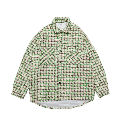 Camisa Abrigo Cuadros Pata de Gallo en Lana con Bolsillos Amplios - Image 7