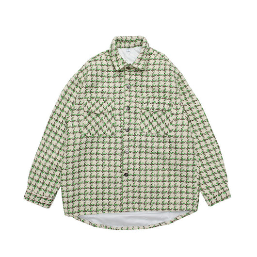 Camisa Abrigo Cuadros Pata de Gallo en Lana con Bolsillos Amplios - Image 3