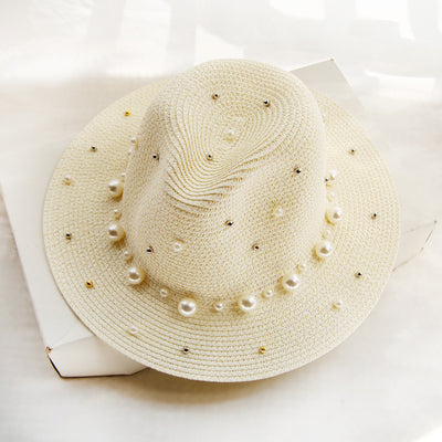 Sombrero de Ala Ancha con Perlas - Protección y Elegancia - Image 10
