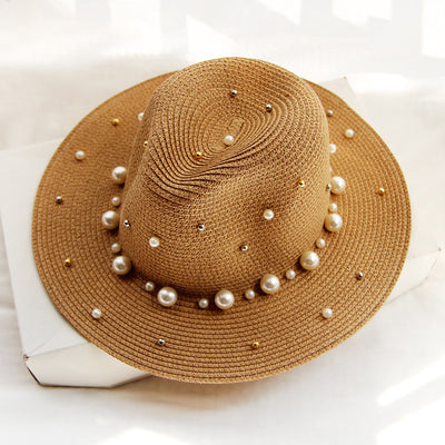 Sombrero de Ala Ancha con Perlas - Protección y Elegancia - Image 4
