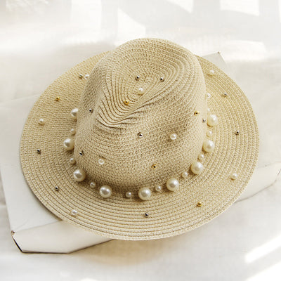 Sombrero de Ala Ancha con Perlas - Protección y Elegancia - Image 6
