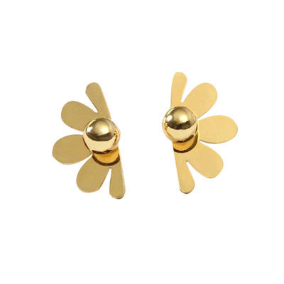 Aretes de Plata con Diseño de Flor Vintage en Pétalos Metálicos - Image 6