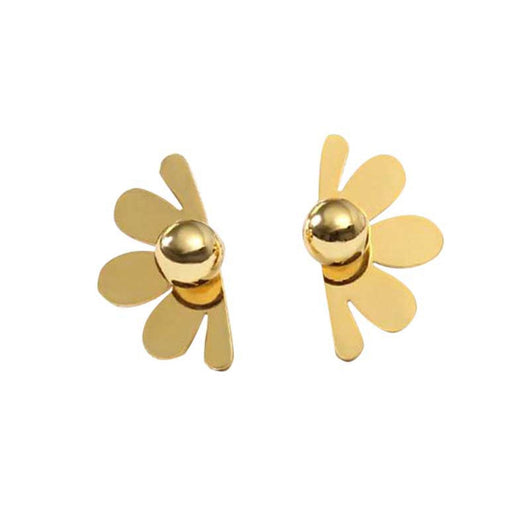 Aretes de Plata con Diseño de Flor Vintage en Pétalos Metálicos - Image 6