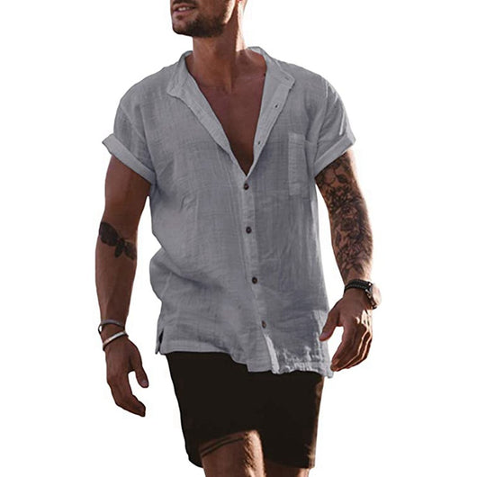 Camisas Sueltas de Verano con Cuello V - Cómodas y Versátiles para Hombre - Image 4