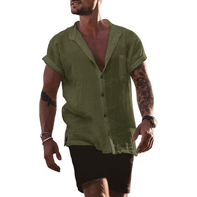 Camisas Sueltas de Verano con Cuello V - Cómodas y Versátiles para Hombre - Image 2