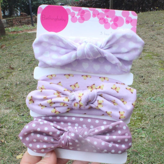 Set 3 Diademas Bohemias Coloridas para Bebé y Niña - Bandas Elásticas de Algodón con Moños - Image 8