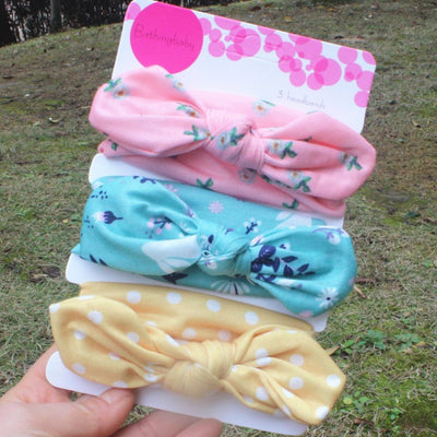 Set 3 Diademas Bohemias Coloridas para Bebé y Niña - Bandas Elásticas de Algodón con Moños - Image 11