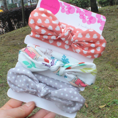 Set 3 Diademas Bohemias Coloridas para Bebé y Niña - Bandas Elásticas de Algodón con Moños - Image 13