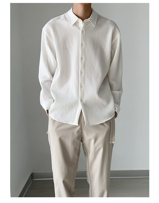 Camisa Manga Larga Ligera para Hombre - Ajuste Holgado Primavera Verano - Image 11