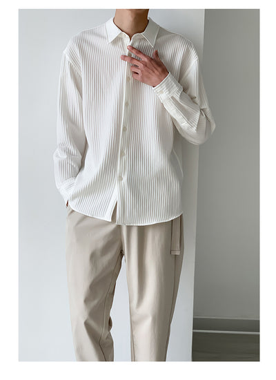 Camisa Manga Larga Ligera para Hombre - Ajuste Holgado Primavera Verano - Image 9