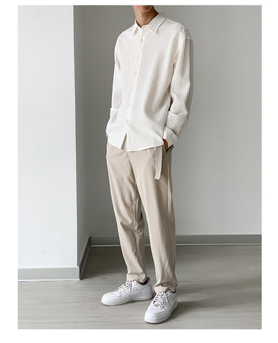 Camisa Manga Larga Ligera para Hombre - Ajuste Holgado Primavera Verano - Image 12