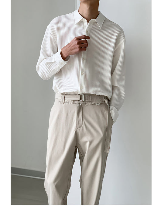 Camisa Manga Larga Ligera para Hombre - Ajuste Holgado Primavera Verano - Image 3