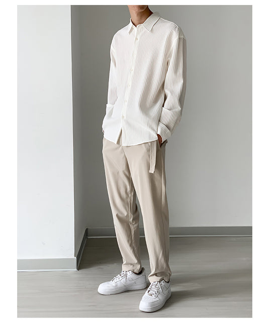 Camisa Manga Larga Ligera para Hombre - Ajuste Holgado Primavera Verano - Image 2