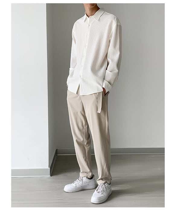 Men's Lightweight Long Sleeve Shirt - Loose Fit Spring Summer