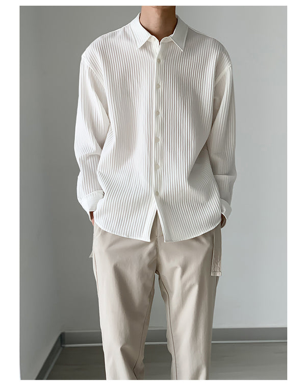 Camisa Manga Larga Ligera para Hombre - Ajuste Holgado Primavera Verano