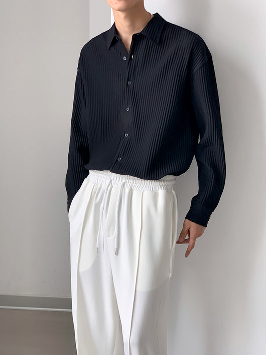 Camisa Manga Larga Ligera para Hombre - Ajuste Holgado Primavera Verano - Image 6