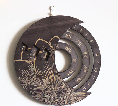 Calendario de Pared Redondo Personalizado Perpetuo en Madera - Image 11