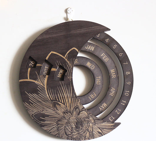 Calendario de Pared Redondo Personalizado Perpetuo en Madera - Image 11