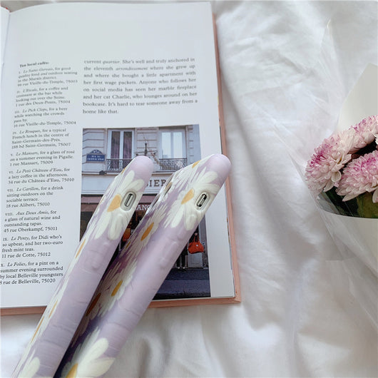 Funda para Celular Apple Xs Max con Diseño de Margarita Morada Estilo Pintura al Óleo - Image 11